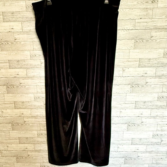 Giorgio Fiorlini Pants Womens 22W Black Velvet Holiday Stretch Christmas Plus Sz - Picture 9 of 11